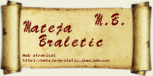 Mateja Braletić vizit kartica